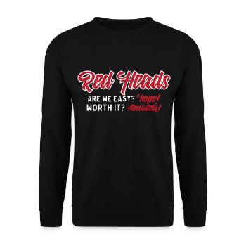 Red Heads Worth It Absolute - Unisex Sweatshirt - black - Front - Alina (178cm) & Michal (187cm)