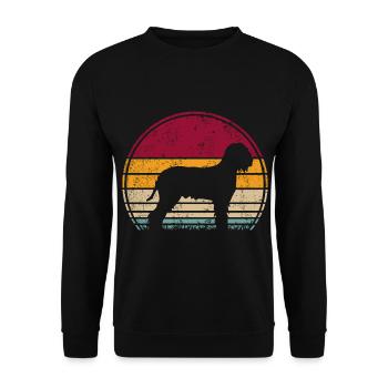 Silhouette de cercle rétro Vintage Lagotto Romagnolo - Sweat-shirt Unisexe - noir - Devant - Alina (178cm) & Michal (187cm)