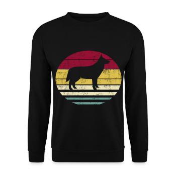 Résine Renard Rétro Vintage Silhouette - Sweat-shirt Unisexe - noir - Devant - Alina (178cm) & Michal (187cm)