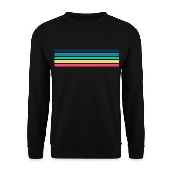 Retro Streifen Design in Vintage Farben - Unisex Pullover - Schwarz - Vorne - Alina (178cm) & Michal (187cm)