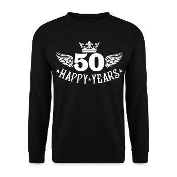 50 Happy Years King Queen Birthday - Sweat-shirt Unisexe - noir - Devant - Alina (178cm) & Michal (187cm)