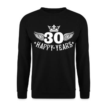 30 Happy Years - Unisex Pullover - Schwarz - Vorne - Alina (178cm) & Michal (187cm)
