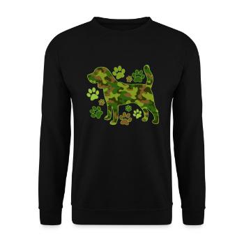 Beagle Jagdhund Tarnung - Unisex Pullover - Schwarz - Vorne - Alina (178cm) & Michal (187cm)