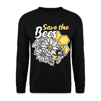 Save the bee Honigbiene Geschenkidee Umweltschutz - Unisex Pullover - Schwarz - Vorne - Alina (178cm) & Michal (187cm)