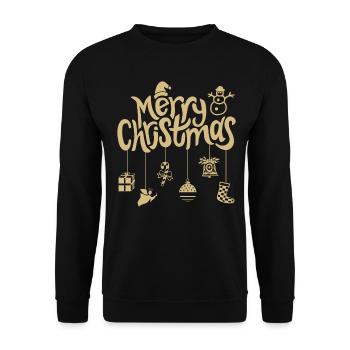 Christmas Ornaments Decoration Merry Christmas - Unisex Sweatshirt - black - Front - Alina (178cm) & Michal (187cm)