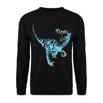 Blue Velociraptor - Unisex Sweatshirt - black - Front - Alina (178cm) & Michal (187cm)