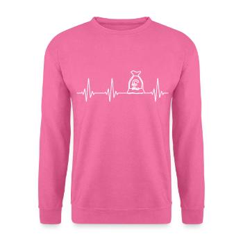 Sac avec de l’argent battement de cœur pour les capitalistes - Sweat-shirt Unisexe - rose - Devant
