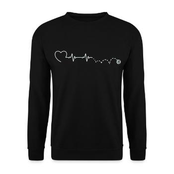 Tennis Love: Tennis Fan Heartbeat to Ball - Unisex Sweatshirt - black - Front - Alina (178cm) & Michal (187cm)