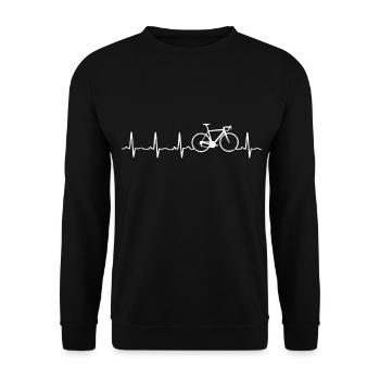 Bicycle Heartbeat - Unisex Sweatshirt - black - Front - Alina (178cm) & Michal (187cm)