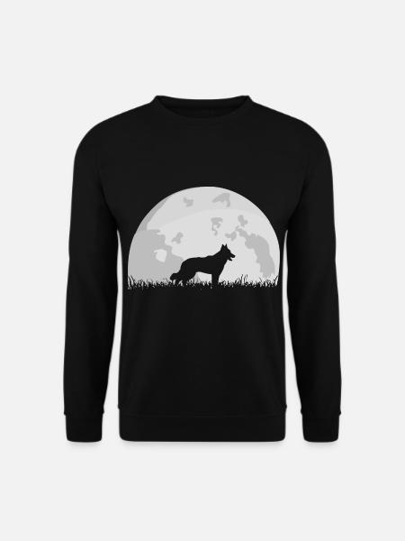 Schweizer Weißer Schäferhund Vollmond - Unisex Pullover - Schwarz