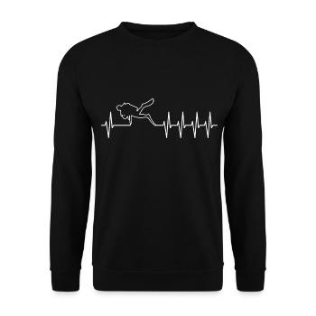 Diving Heartbeat - Unisex Sweatshirt - black - Front - Alina (178cm) & Michal (187cm)