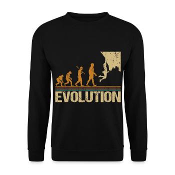 Evolution Klettern Lustig Witziges für Kletterer - Unisex Pullover - Schwarz - Vorne - Alina (178cm) & Michal (187cm)