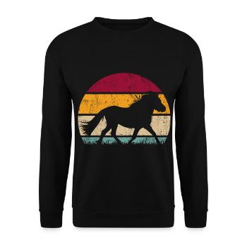 Shetland Poney Vintage Retro - Sweat-shirt Unisexe - noir - Devant - Alina (178cm) & Michal (187cm)