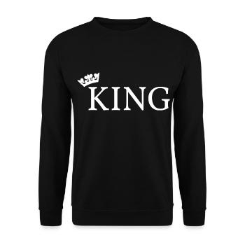 King - Unisex Sweatshirt - black - Front - Alina (178cm) & Michal (187cm)