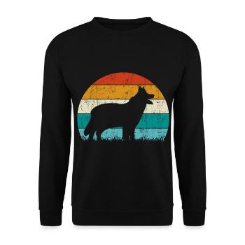 Chodsky Pes Chien de berger de Bohême Rétro Vintage - Sweat-shirt Unisexe - noir - Devant - Alina (178cm) & Michal (187cm)