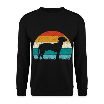 BGS Dog Retro Vintage - Unisex Sweatshirt - black - Front - Alina (178cm) & Michal (187cm)