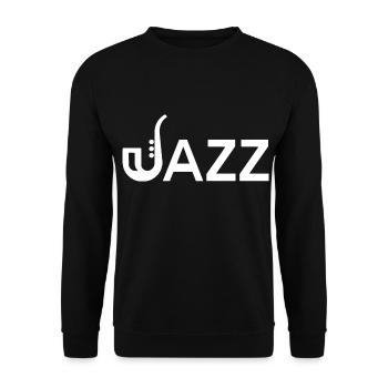 Jazz Saxophone Musical Instrument - Unisex Sweatshirt - black - Front - Alina (178cm) & Michal (187cm)