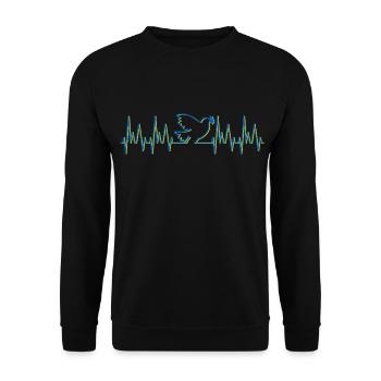 Heartbeat Friedenstaube Ukraine - Unisex Pullover - Schwarz - Vorne - Alina (178cm) & Michal (187cm)