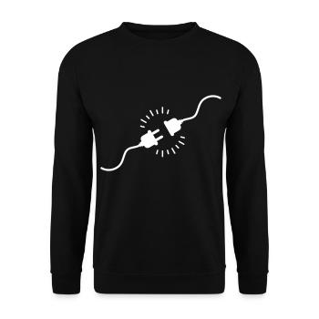 Plug and socket for electricians - Unisex Sweatshirt - black - Front - Alina (178cm) & Michal (187cm)