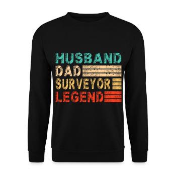 Surveyor Dad Vermessser Landvermesser Papa Lustig - Unisex Sweatshirt - black - Front - Alina (178cm) & Michal (187cm)