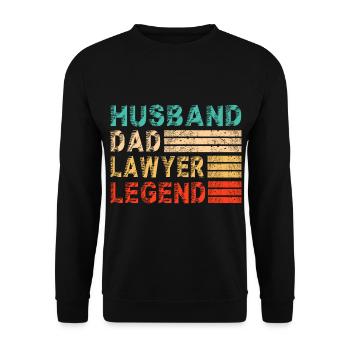Anwalt Papa Spruch Sprüche Lustige witzige Cool - Unisex Pullover - Schwarz - Vorne - Alina (178cm) & Michal (187cm)