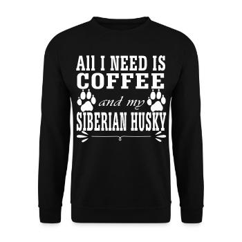 Siberian Husky - Unisex Pullover - Schwarz - Vorne - Alina (178cm) & Michal (187cm)