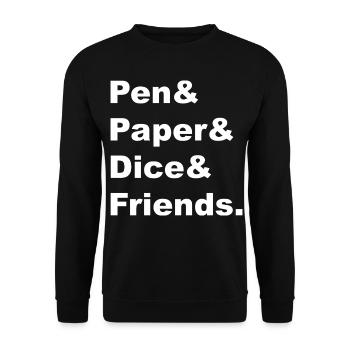 Pen & Paper Brettspiele Spieleabend RPG Geschenk - Unisex Pullover - Schwarz - Vorne - Alina (178cm) & Michal (187cm)