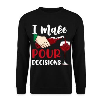 Wein Lustig Spruch geschenkidee Geburtstag - Unisex Pullover - Schwarz - Vorne - Alina (178cm) & Michal (187cm)