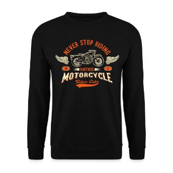 Motard - Moto vintage - Sweat-shirt Unisexe - noir - Devant - Alina (178cm) & Michal (187cm)