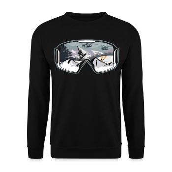 Snowboarden | Snowboard Snowboarder Geschenkideen - Unisex Pullover - Schwarz - Vorne - Alina (178cm) & Michal (187cm)