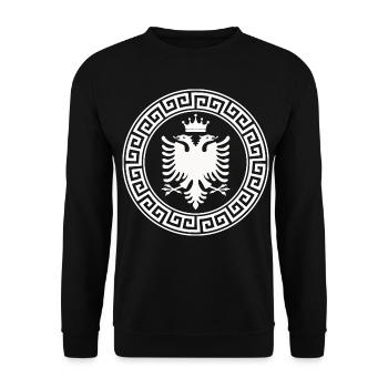 Albanischer Doppeladler für Patriot National von - Unisex Pullover - Schwarz - Vorne - Alina (178cm) & Michal (187cm)