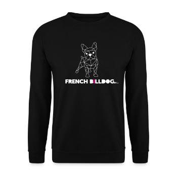 Bill the French white dog BY RF - Unisex Sweatshirt - black - Front - Alina (178cm) & Michal (187cm)