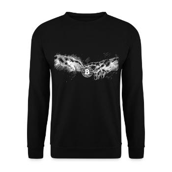 Création des cryptomonnaies Bitcoin - Sweat-shirt Unisexe - noir - Devant - Alina (178cm) & Michal (187cm)