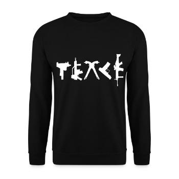 PEACE Weapons Typography Street Art - Unisex Sweatshirt - black - Front - Alina (178cm) & Michal (187cm)
