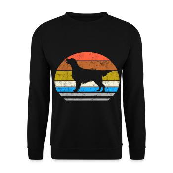 Retriever à poil plat Retro Vintage - Sweat-shirt Unisexe - noir - Devant - Alina (178cm) & Michal (187cm)