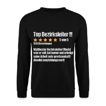 Bezirksleiter Lustig Abschied Danke für Kollege - Unisex Pullover - Schwarz - Vorne - Alina (178cm) & Michal (187cm)
