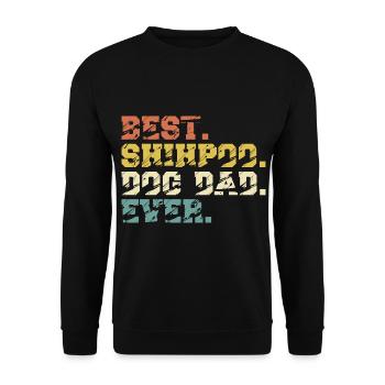 Shih Poo Shihpoo Hund Mix Dad Papa Herrchen - Unisex Pullover - Schwarz - Vorne - Alina (178cm) & Michal (187cm)