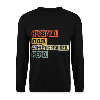 L’entraîneur sportif Papa Le mari dit drôle - Sweat-shirt Unisexe - noir - Devant - Alina (178cm) & Michal (187cm)
