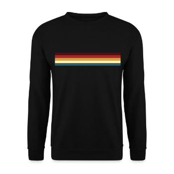 Retro Streifen Design in Vintage Farben - Unisex Pullover - Schwarz - Vorne - Alina (178cm) & Michal (187cm)