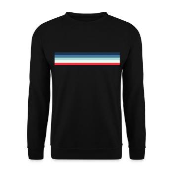 Retro Streifen Design in Vintage Farben - Unisex Pullover - Schwarz - Vorne - Alina (178cm) & Michal (187cm)