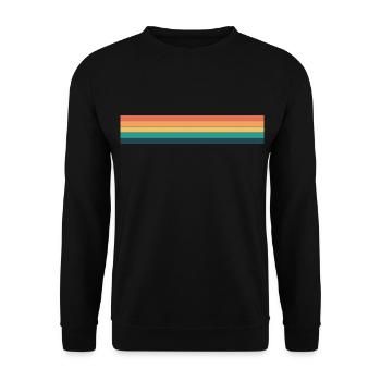 Retro Streifen Design in Vintage Farben - Unisex Pullover - Schwarz - Vorne - Alina (178cm) & Michal (187cm)