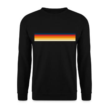 Retro Streifen Design in Vintage Farben - Unisex Pullover - Schwarz - Vorne - Alina (178cm) & Michal (187cm)