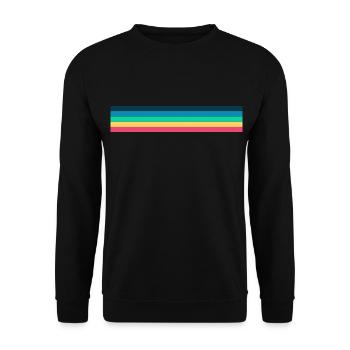 Retro Streifen Design in Vintage Farben - Unisex Pullover - Schwarz - Vorne - Alina (178cm) & Michal (187cm)