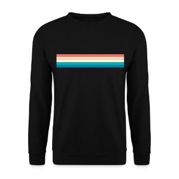 Retro Streifen Design in Vintage Farben - Unisex Pullover - Schwarz - Vorne - Alina (178cm) & Michal (187cm)