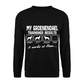 Groenendael Chien de berger belge Sort Drôle - Sweat-shirt Unisexe - noir - Devant - Alina (178cm) & Michal (187cm)