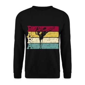 Vintage Muay Thai Thai Boxing Dad - Unisex Sweatshirt - black - Front - Alina (178cm) & Michal (187cm)