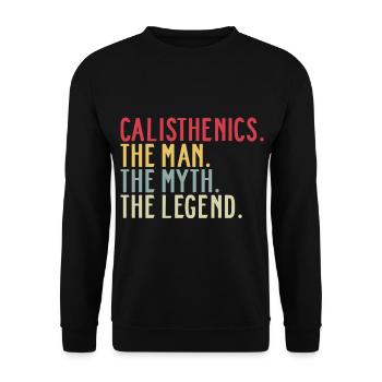 Calisthenics Dad Papa Lustige Sprüche Vintage - Unisex Pullover - Schwarz - Vorne - Alina (178cm) & Michal (187cm)