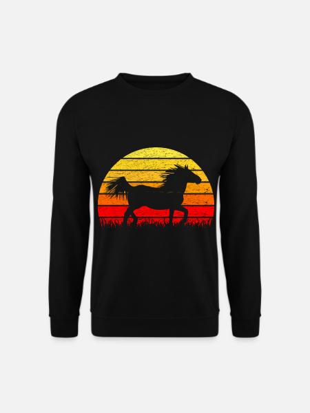 Silhouette d'un cheval Noriker au lever du soleil - Sweat-shirt Unisexe - noir