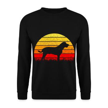 Broholmer Sonnenaufgang Silhouette - Unisex Pullover - Schwarz - Vorne - Alina (178cm) & Michal (187cm)