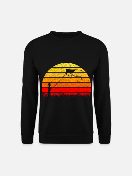 Drachensteigen Drachen Steigen Sonnenaufgang - Unisex Pullover - Schwarz